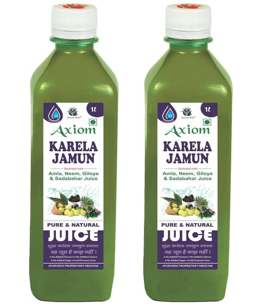 Axiom Karela Jamun Swaras 1000 ml -Pack of 2 | Maintaining Blood Sugar Levels | Lowers Bad Cholesterol Levels | For Glowing Skin and Lustrous Hair | 100% Natural WHO GMP, GLP Certified Produ