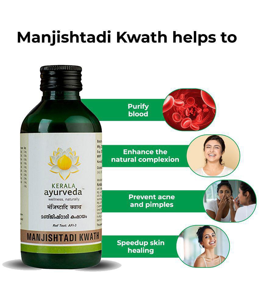 Kerala Ayurveda Manjishtadi Kwath 200 Ml, Natural Blood Purifier, For Clear, Healthy Skin,100% Ayurvedic