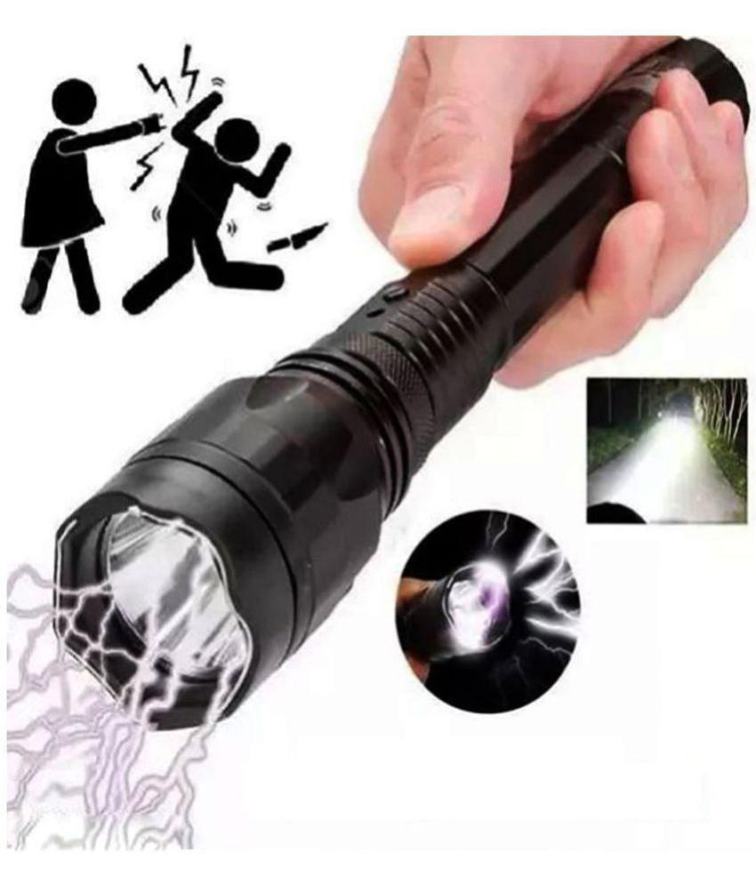 Let Light Rechargeable Taser Stun Baton with Torch-Self Defence, Women Safety, Flashlight torch. - Black