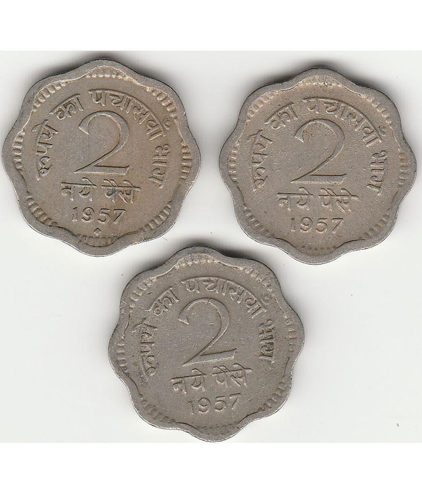 Sansuka - Republic India 3 coins collection (1957-1963) AD Modern Coin 3 Numismatic Coins