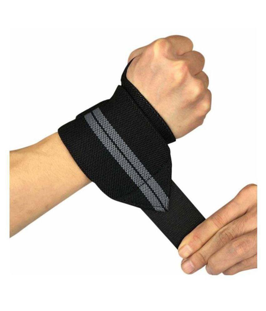 SLS Wrist Support for Gym|Wrist Wrap with Adjustable Size Strap & Thumb Loop |Weight Lifting for Men & Women - One Size