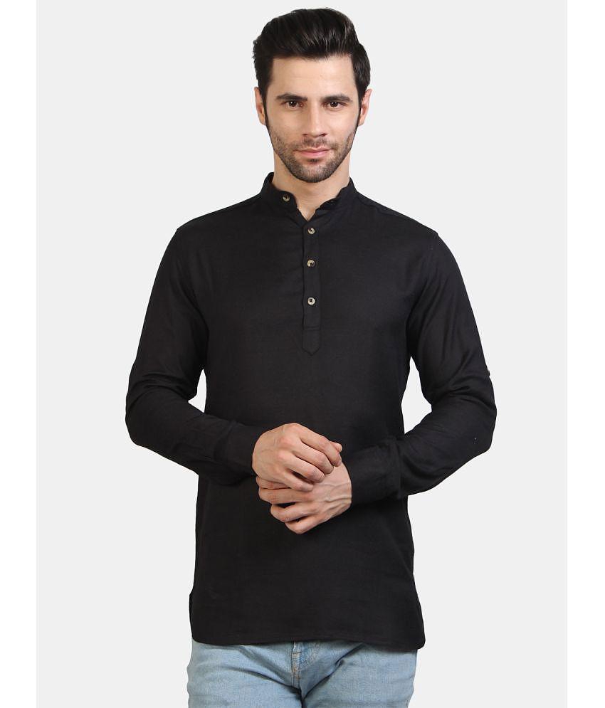 Life Roads - Black Cotton Men's Regular Kurta ( Pack of 1 ) - None