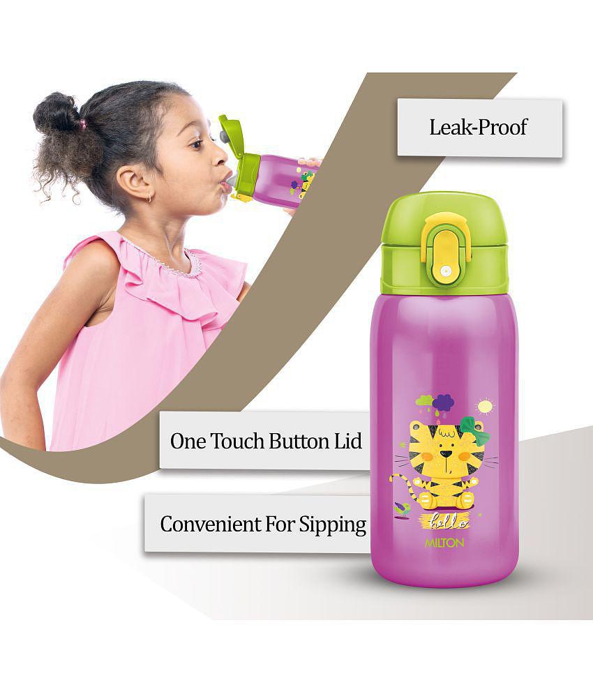 Milton Jolly 375 Thermosteel Sipper Water Bottle for Kids, 300 ml, Purple - Purple