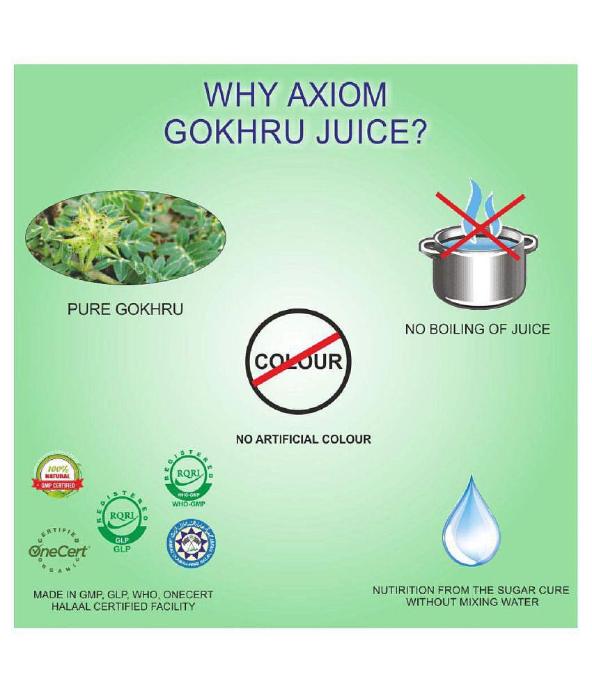 Axiom Gokhru Juice 500ml (Pack of 2) | 100% Natural WHO-GLP,GMP,ISO Certified Product