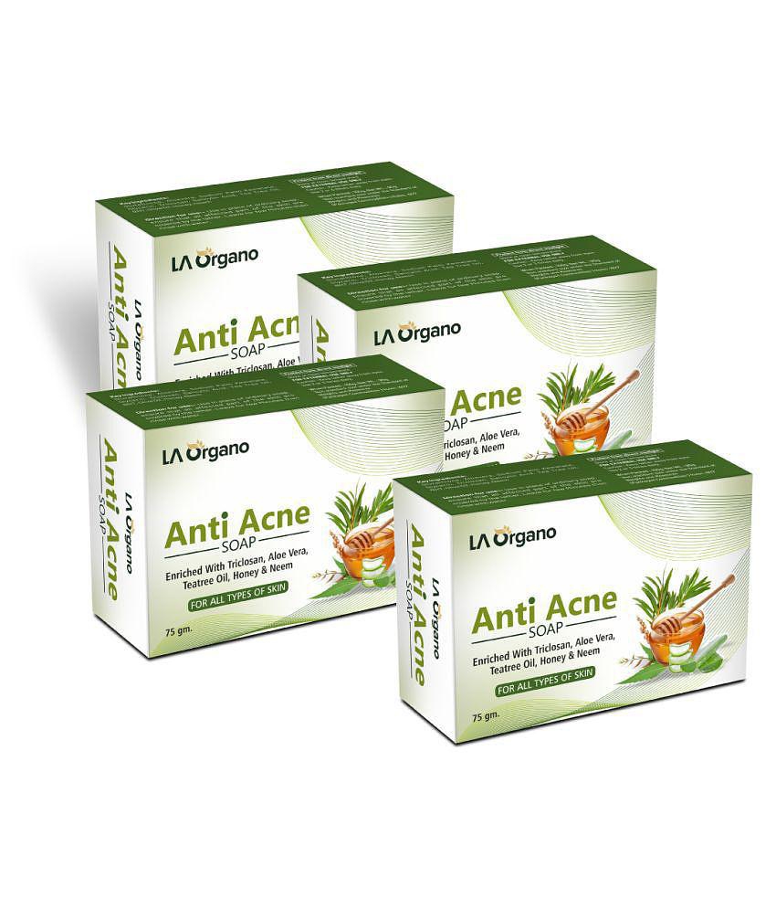 LA ORGANO Anti Acne Soap For Remove Acne, Blemishes & Scars Soap 75 g Pack of 4