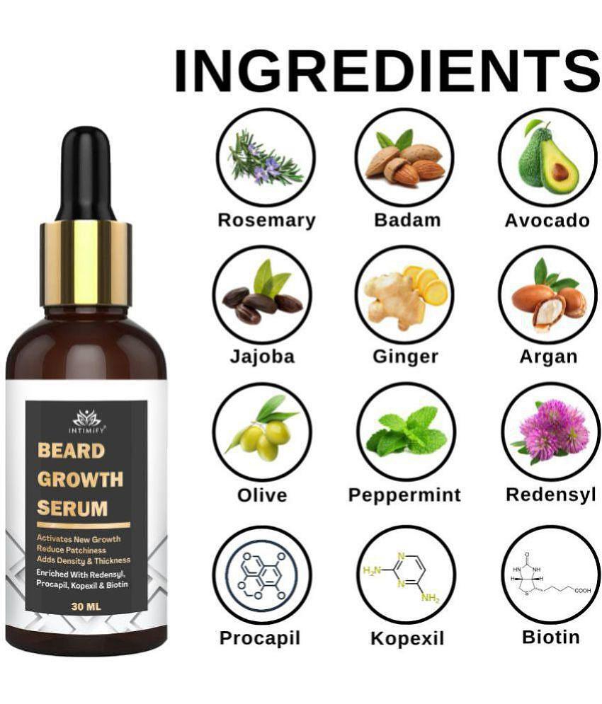 Intimify Beard Growth Serum, for beard growth, anti greying beard oil, Beard oil, 30 ml