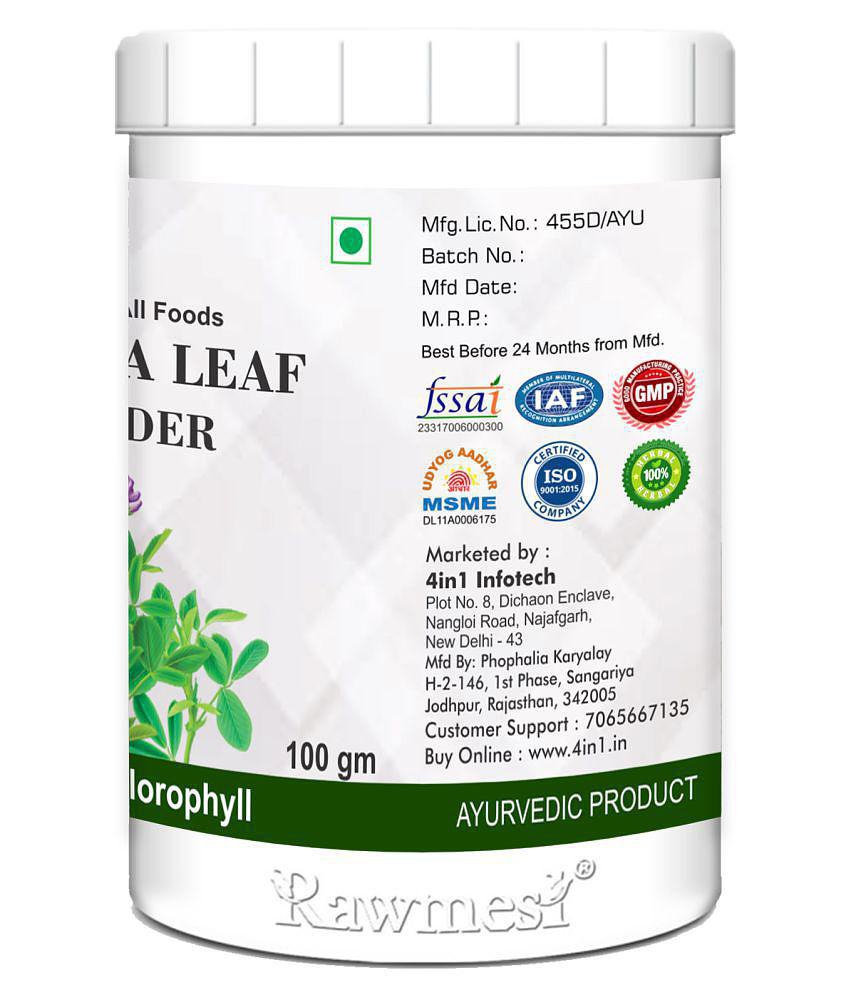 rawmest Alfalfa Leaf Powder 400 gm Multivitamins Powder Pack of 4