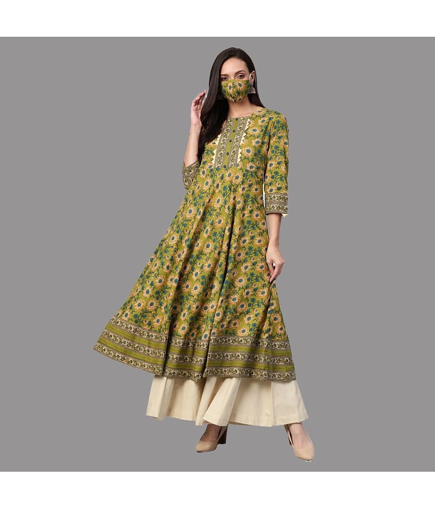 Buy Online Plo Yash Gallery - Green Cotton Womens Anarkali Kurti ( Pack of 1 ) - None