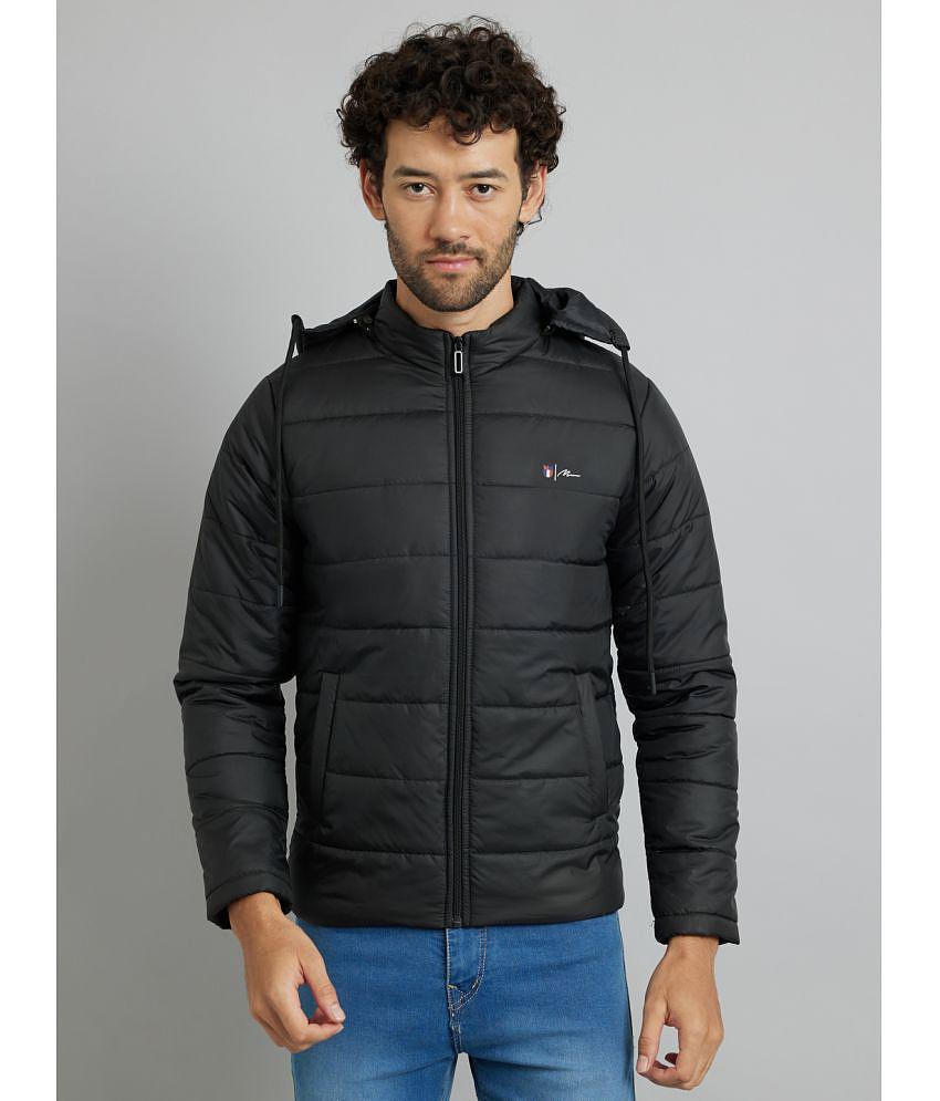 MXN Polyester Men''s Quilted & Bomber Jacket - Black ( Pack of 1 ) - None