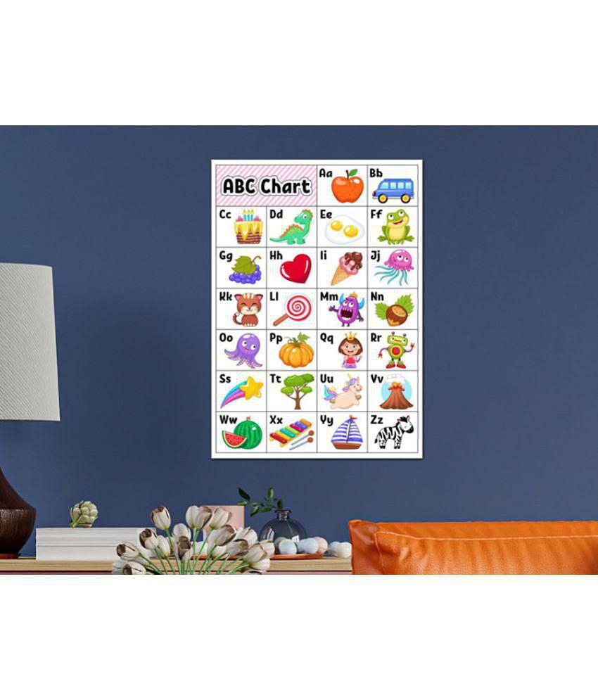 Photojaanic ABC Poster | Kids Learning Non-Tearable & Waterproof Posters | Thick Paper, Gloss Laminated, Multicolor Perfect for Homeschooling, Kindergarten & Nursery Students | English Alpha