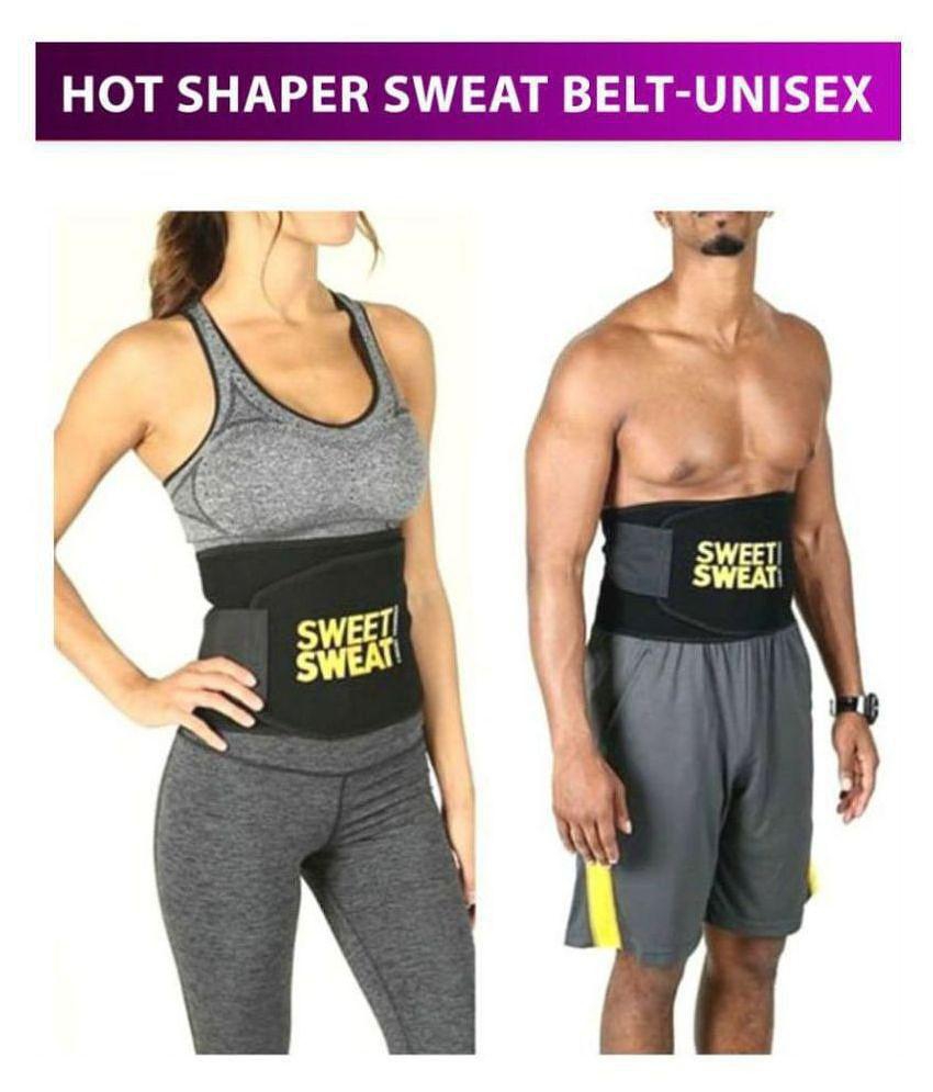 Slim Belt for Men and Women || Slim Sweat Belt Body Shaper - Free Size (Black Color) 1 Pcs - One Size