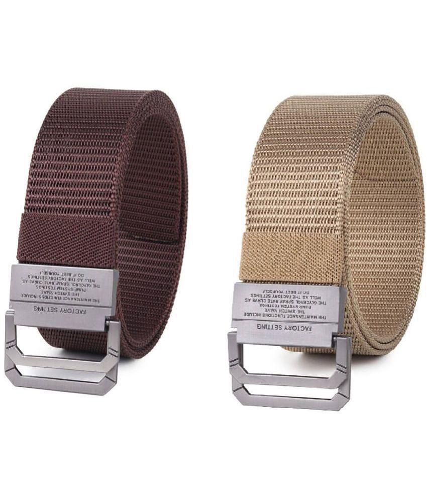 Top Men Zacharias - Multicolor Canvas Men's Casual Belt ( Pack of 2 ) - None 2025 at ShopCircuit