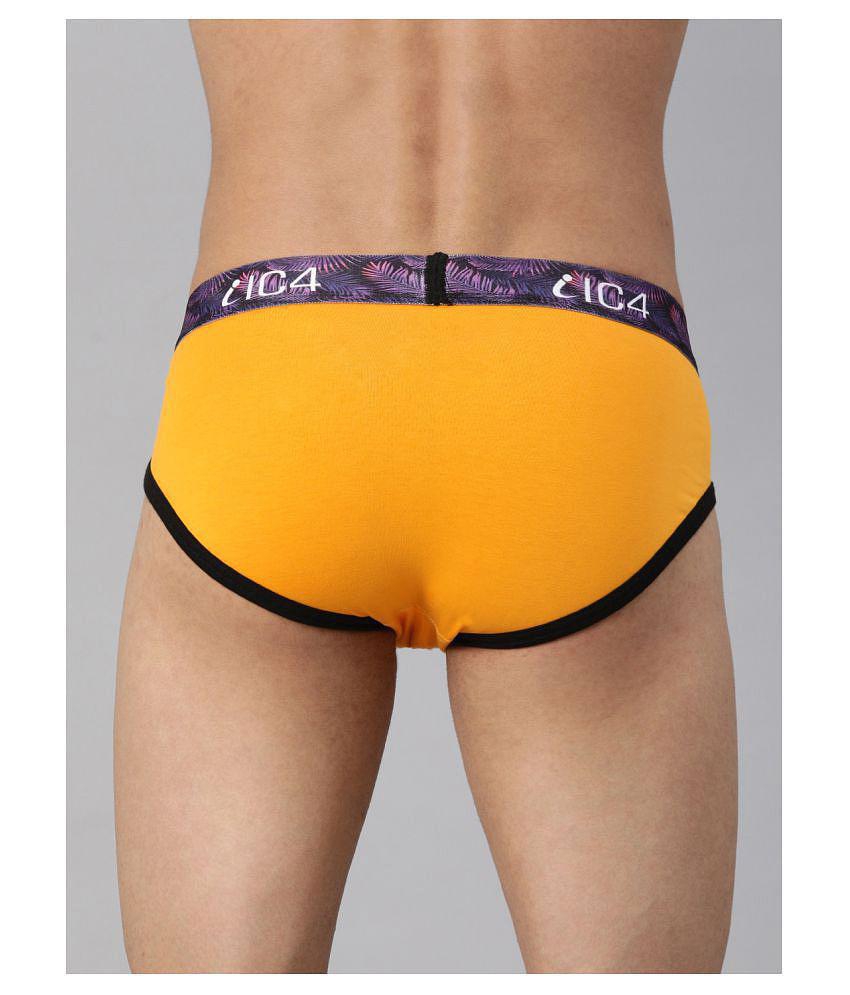 IC4 - Multicolor Cotton Blend Men's Briefs ( Pack of 2 ) - S