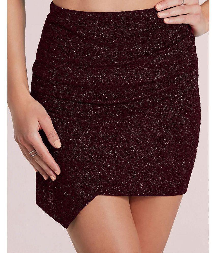 Exclusive Men Addyvero Maroon Polyester Womens Asymmetrical Skirt ( Pack of 1 ) - None 2025 at S