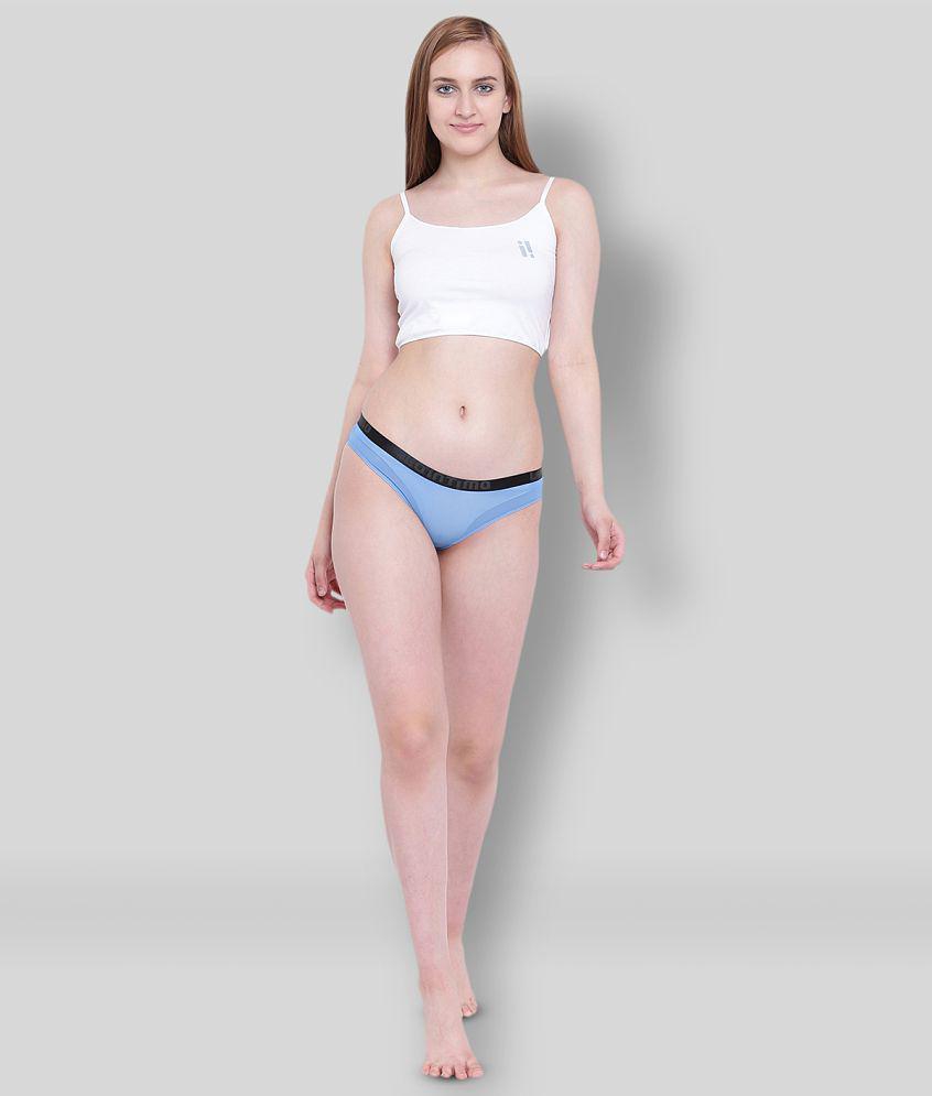 Exclusive Men La Intimo - Light Blue Nylon Solid Women's Thongs ( Pack of 1 ) - M 2025 at ShopCi