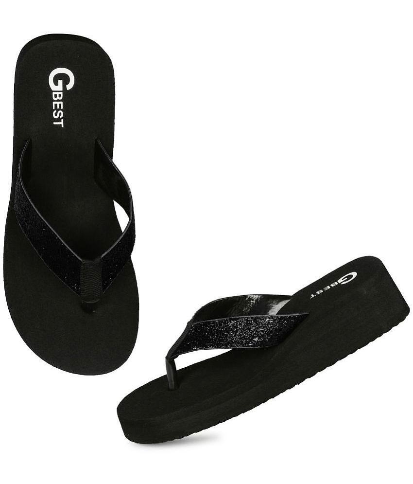 GBest - Black Women's Thong Flip Flop - None