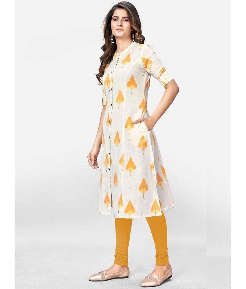 Latest Men Vbuyz - Beige Cotton Women''s Front Slit Kurti ( Pack of 1 ) - None 2025 at ShopCircu