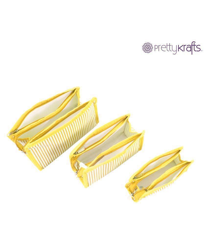 Trendy Men PrettyKrafts Yellow Vanity Kit and pouches - 6 Pcs - Yellow 2025 at ShopCircuit | OND