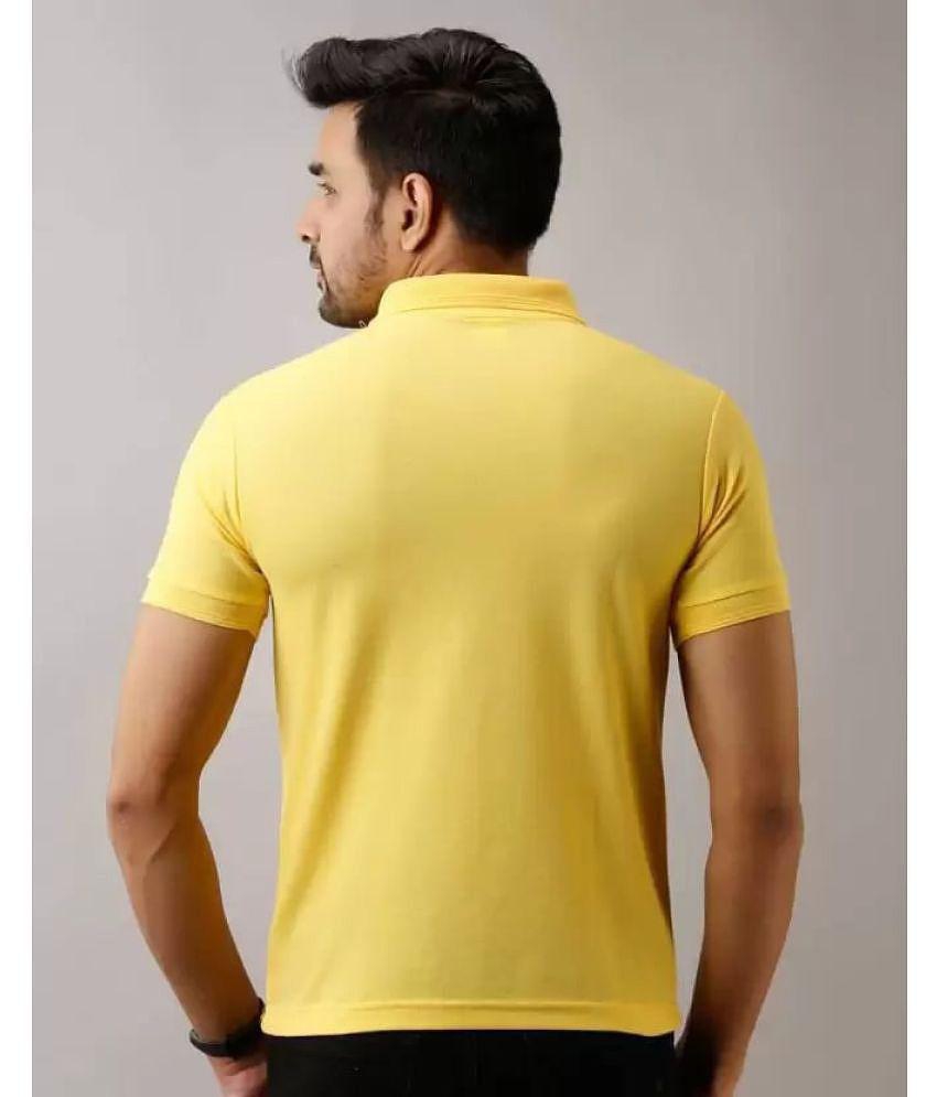 SKYRISE - Yellow Cotton Blend Slim Fit Men's Polo T Shirt ( Pack of 1 ) - None