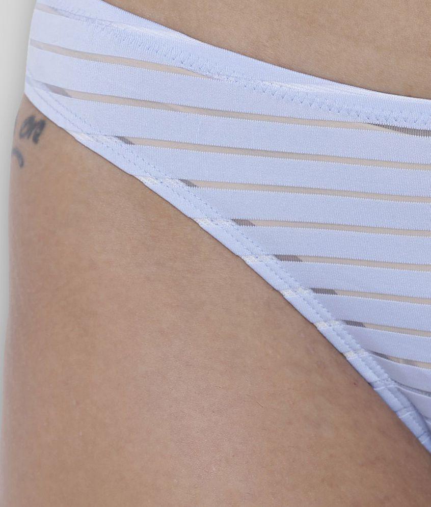 Trendy Men BASIICS By La Intimo - Blue Polyester Striped Women's Briefs ( Pack of 1 ) - None 202