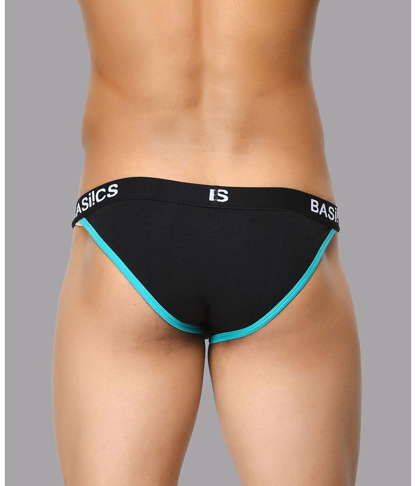 BASIICS By La Intimo - Black BCSBR02 Spandex Men's Briefs ( Pack of 1 ) - S, Black