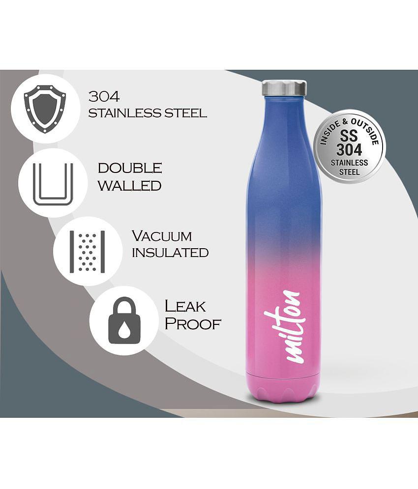 Milton Prudent 800 Thermosteel 24 Hours Hot and Cold Water Bottle, 820 ml, Pink Blue - Pink Blue