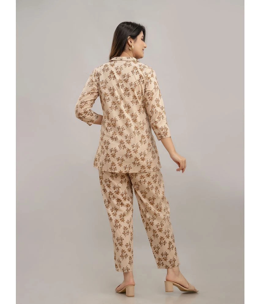 Top Women Frionkandy Beige Printed Pant Top Set - None 2025 at ShopCircuit | ONDC