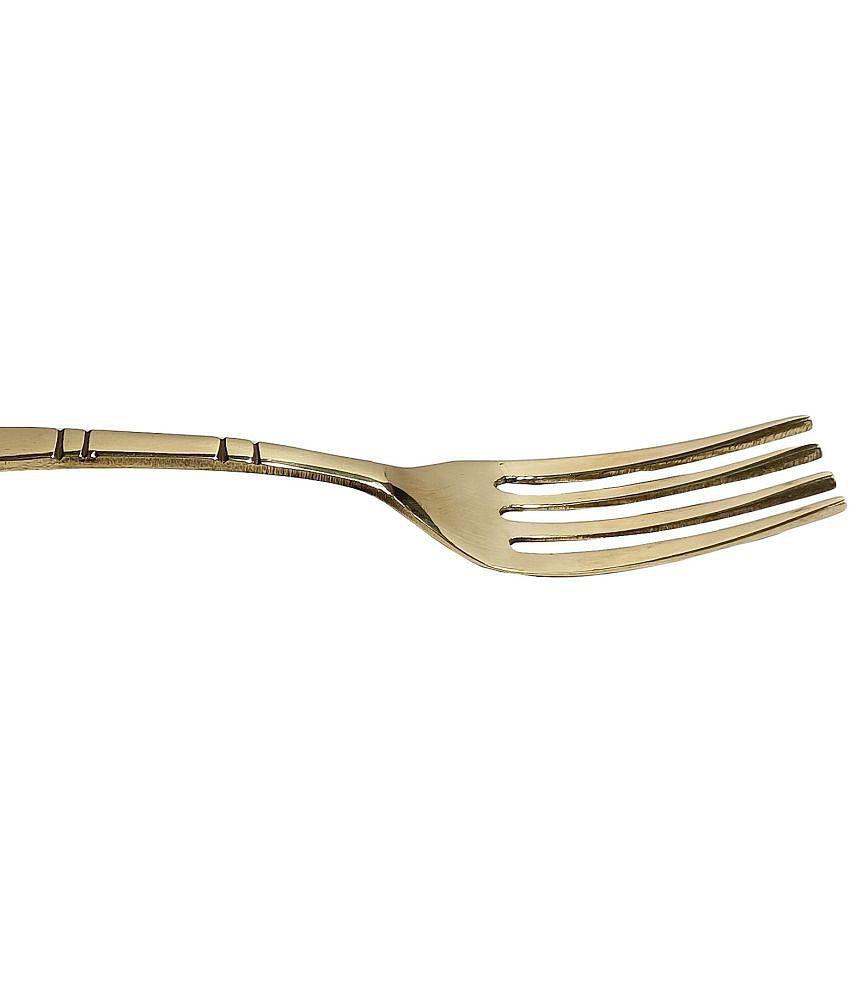 A & H ENTERPRISES - Brass Brass Dessert Fork ( Pack of 3 ) - Brass