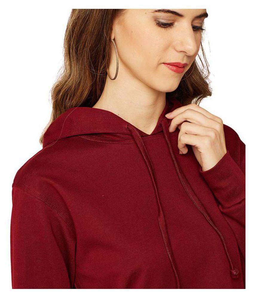 Luxurious Men Miss Chase Cotton Maroon Hooded Sweatshirt - None 2025 at ShopCircuit | ONDC