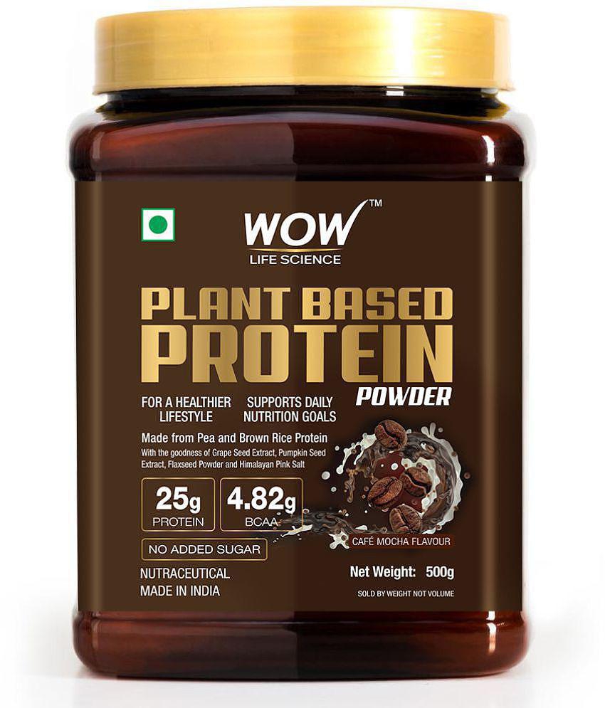 WOW LIFE SCIENCE PLANT BASED PROTEIN POWDER WITH THE TASTE OF CAFE MOCHA-500G