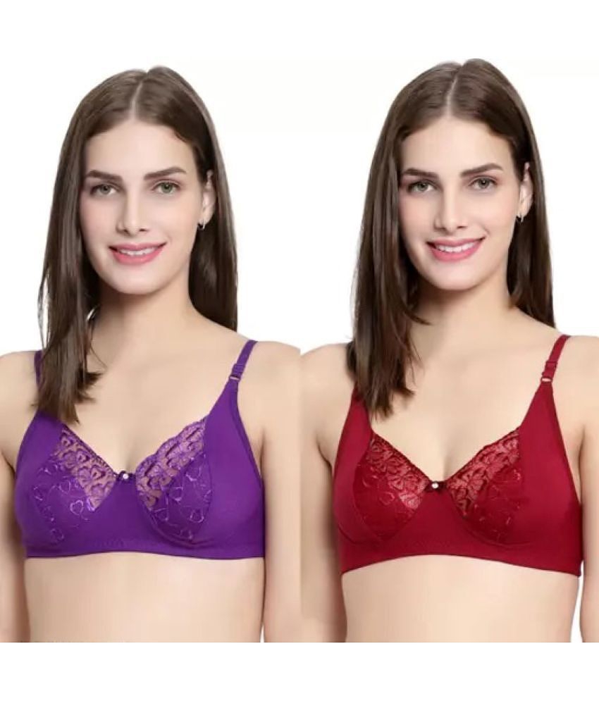 Best Men Kiran Enterprises Pack of 2 Lace Womens Everyday Bra ( Multicolor ) - None 2025 at Shop