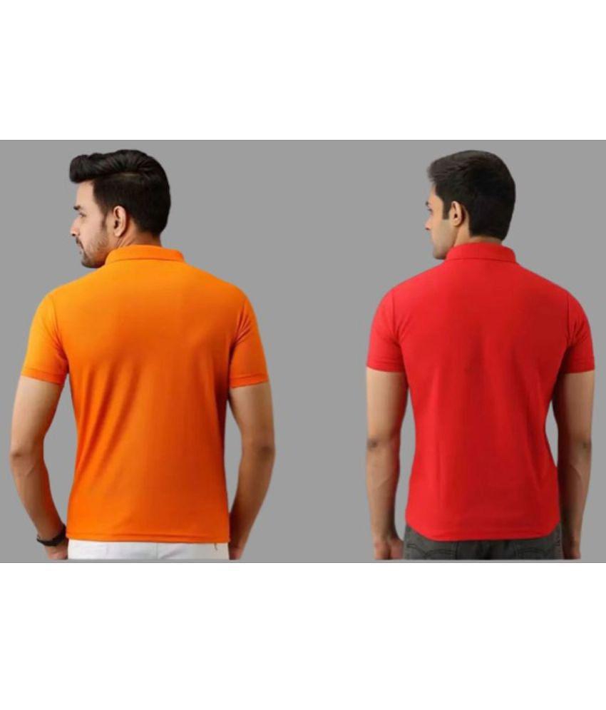 SKYRISE - Multicolor Cotton Blend Slim Fit Men's Polo T Shirt ( Pack of 2 ) - None