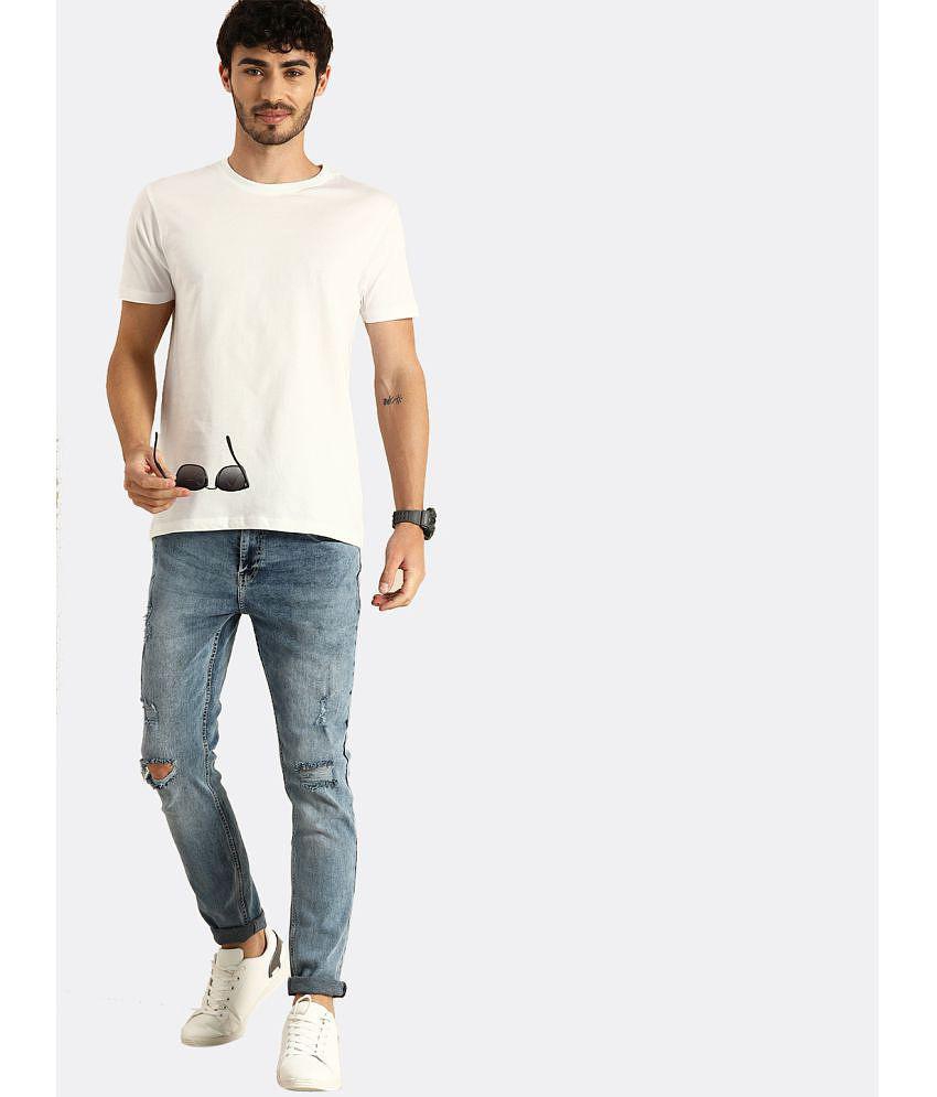 Bewakoof - Cotton Regular Fit White Men's T-Shirt ( Pack of 1 ) - XL, White