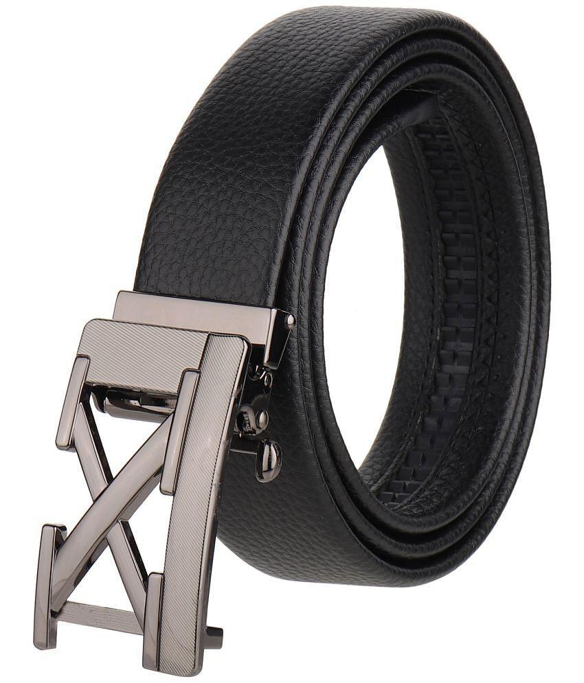 Top Men Zacharias - Black Leather Men's Casual Belt ( Pack of 1 ) - None 2025 at ShopCircuit | O