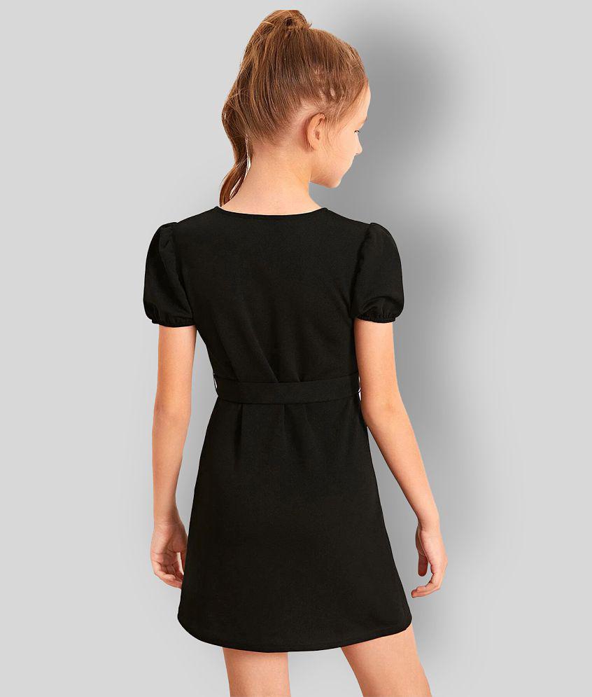Trendy Men Addyvero - Black Cotton Blend Girls A-line Dress ( Pack of 1 ) - None 2025 at ShopCir