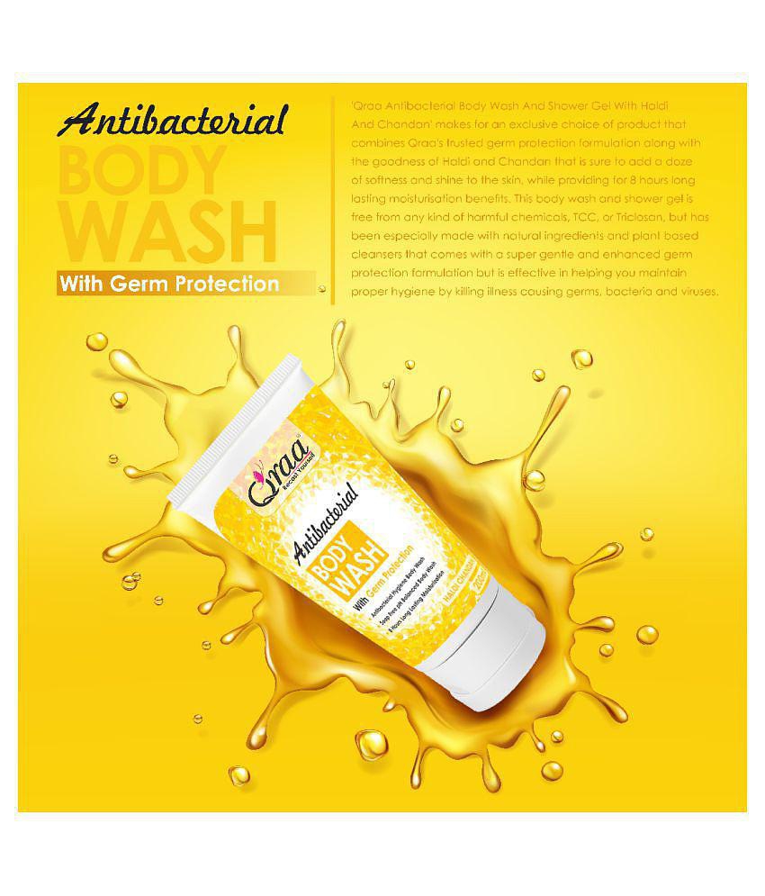 Qraa Antibacterial Body Wash With Goodness Of Haldi Chandan , Germ Protection Shower Gel 200 mL