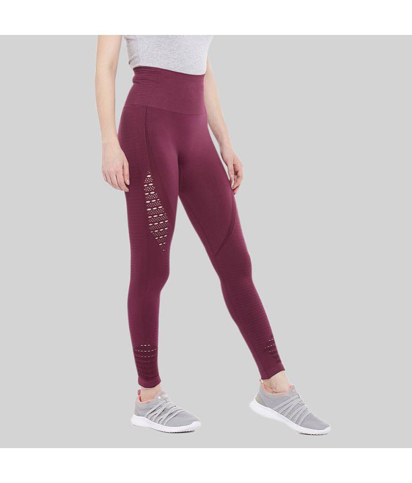 Luxurious Men Swee - Wine Cotton Blend Slim Fit Women's Sports Tights ( Pack of 1 ) - None 2025 
