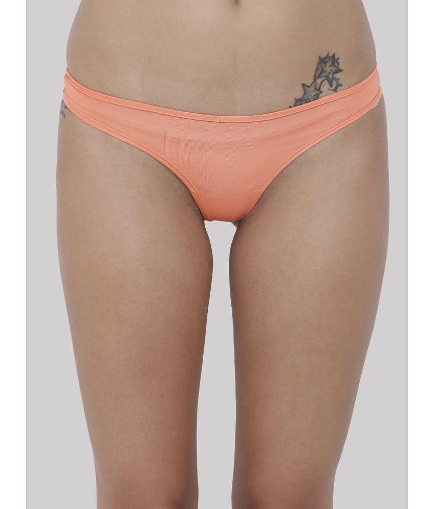 Premium Men BASIICS By La Intimo - Peach BCPSS01 Polyester Solid Women's Bikini ( Pack of 1 ) - 