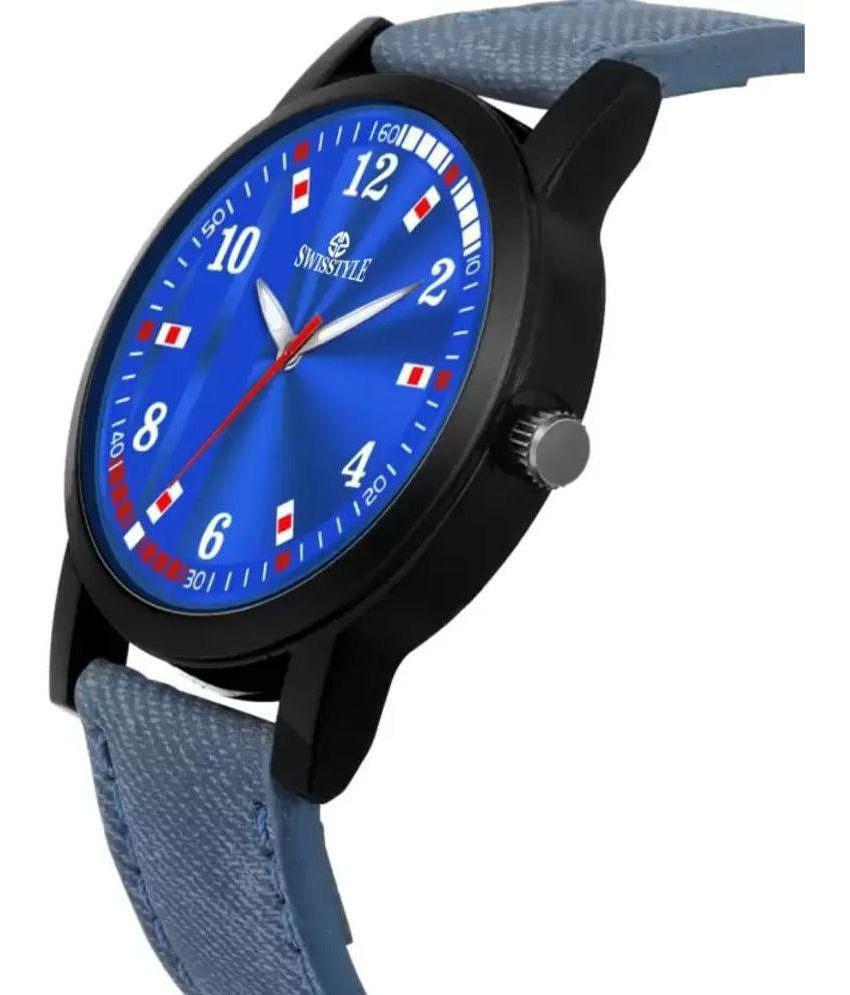 Swisstyle - Blue Leather Analog Men's Watch