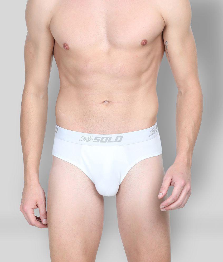 Solo - White Cotton Blend Mens Briefs ( Pack of 1 ) - 80