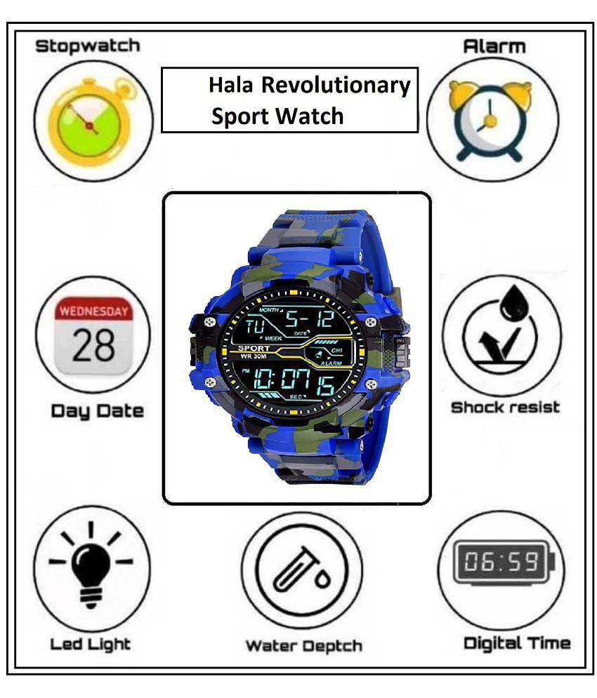 Hala - Blue PU Digital Men's Watch