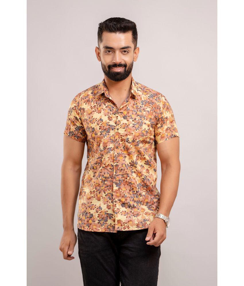 Sophisticated Men Frionkandy 100% Cotton Regular Fit Printed Half Sleeves Mens Casual Shirt - Ye
