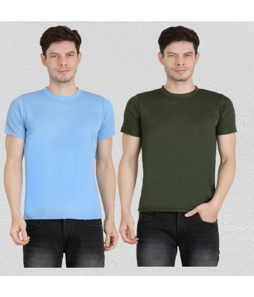 Exclusive Men Ben Toi - Sky Blue Polyester Regular Fit Mens T-Shirt ( Pack of 2 ) - None 2025 at