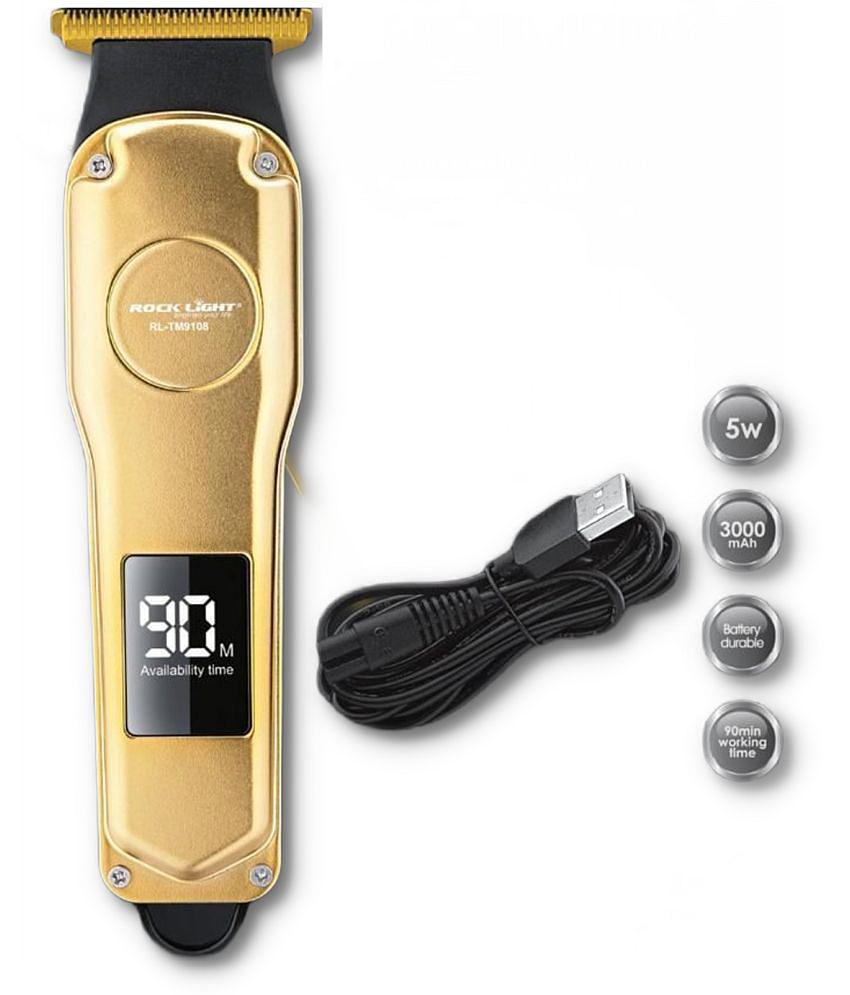 PSK Professional Hair Trimmer 5W 3000 mAh with Digital Display  Runtime: 90 min Trimmer for Men & Women (Gold)