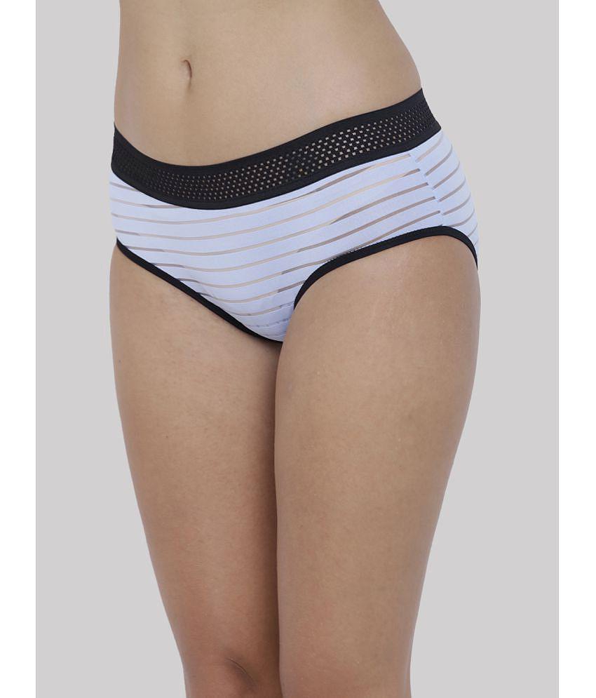Top Men BASIICS By La Intimo - Light Blue BCPBR01 Polyester Striped Womens Briefs ( Pack of 1 ) 