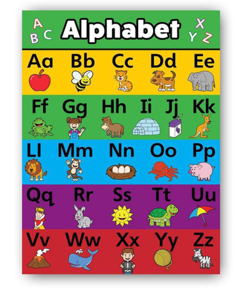 Photojaanic The Alphabets Poster for Kids learning Charts Paper Wall Poster Without Frame