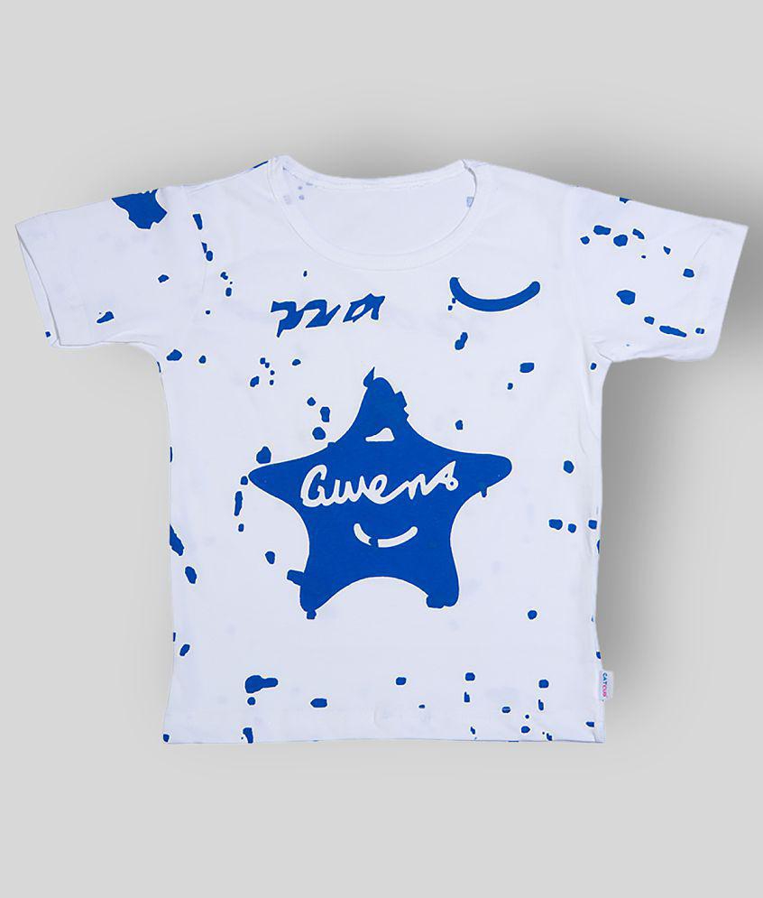 Affordable Men CATCUB - White Cotton Blend Boy's T-Shirt & Shorts ( Pack of 1 ) - None 2025 at S