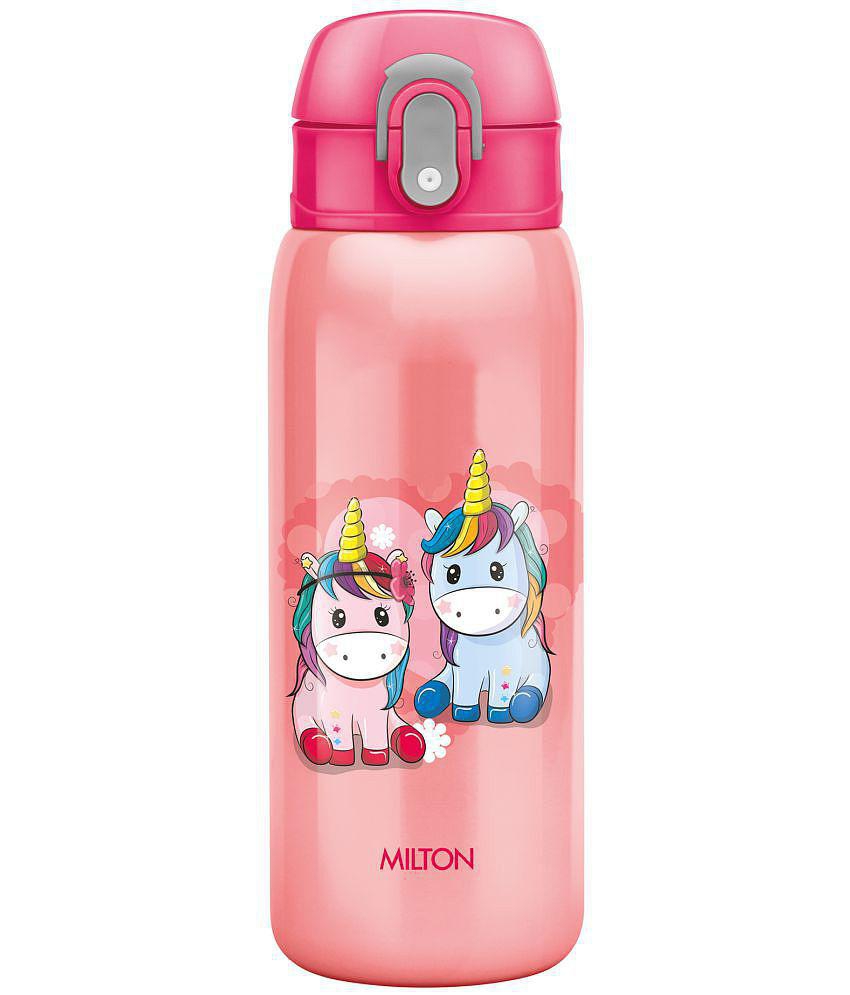 Milton Jolly 475 Thermosteel Sipper Water Bottle for Kids, 390 ml, Pink - Pink