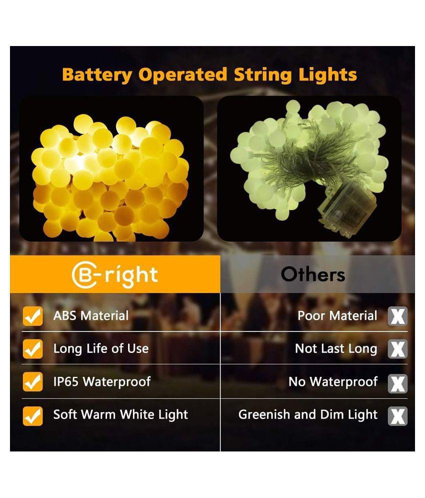 MIRADH 18 Ft 40 LED 8 Modes with Remote String Lights - Yellow