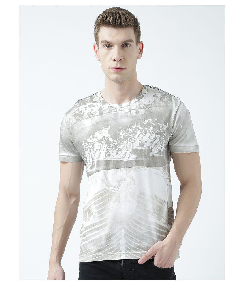 Huetrap cotton Off White Printed T-Shirt Single Pack - None